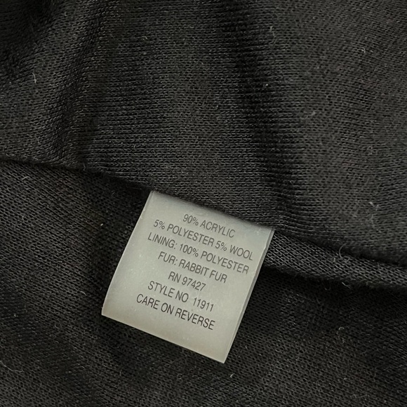 NWT Dolce Cabo Rabbit Fur Trimmed Elegant Floral Embellished Long Cardigan - Picture 14 of 14